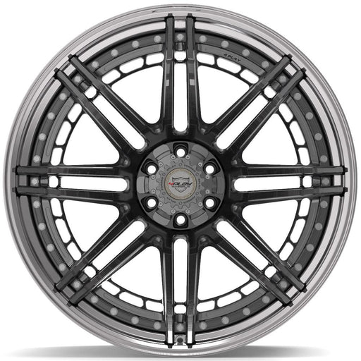 4PLAY-4PF8-Brushed-with-Tinted-Clear-Center-and-Polished-Barrel-Gunmetal-24x14-106-wheels-rims-felger-FelgGiganten
