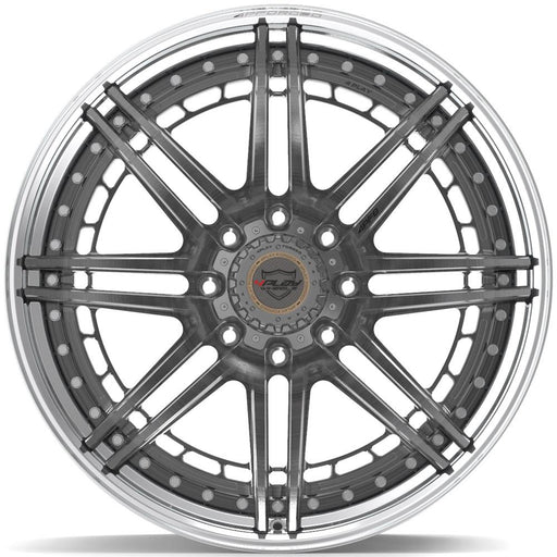 4PLAY-4PF8-Brushed-with-Tinted-Clear-Center-and-Polished-Barrel-Gunmetal-24x14-124.9-wheels-rims-felger-FelgGiganten