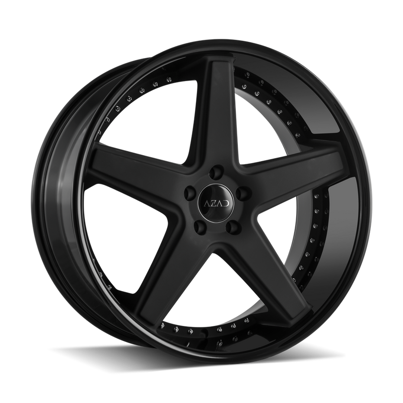 Azad-AZ008-Matte-Black-w/Gloss-Black-Lip-Black-20x8.5-73.1-wheels-rims-felger-FelgGiganten