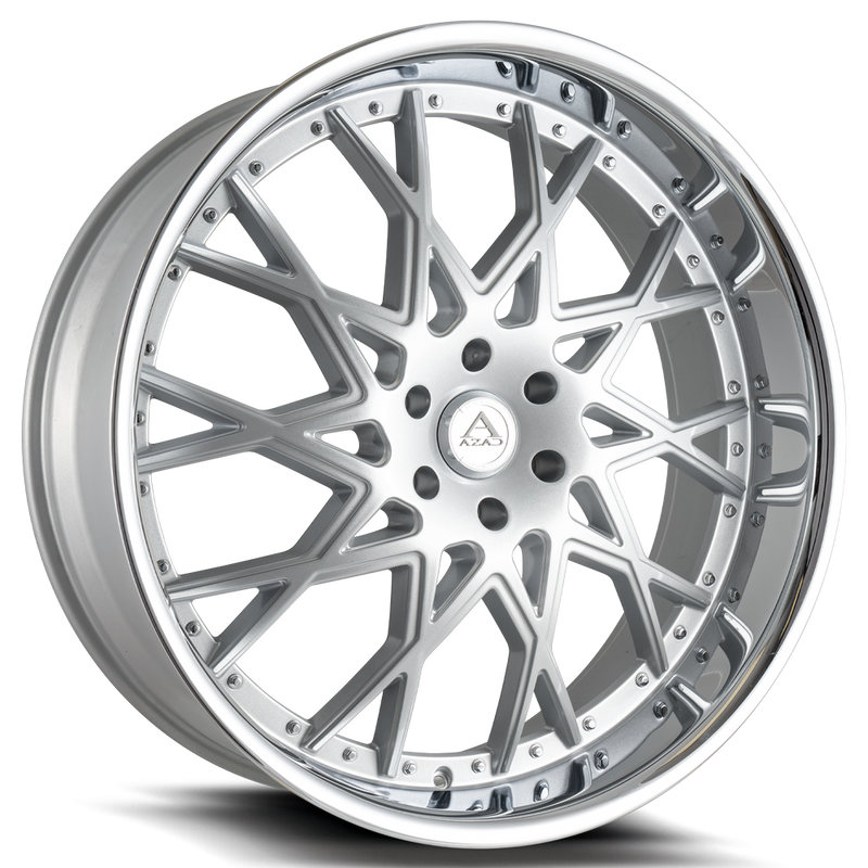 Azad-AZ822-Brushed-Silver-w/-Chrome-Lip-Silver-22x9.5-78.1-wheels-rims-felger-FelgGiganten