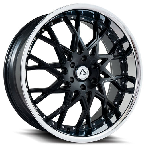 Azad-AZ822-Black-w/-Chrome-Lip-Black-22x9.5-72.56-wheels-rims-felger-FelgGiganten