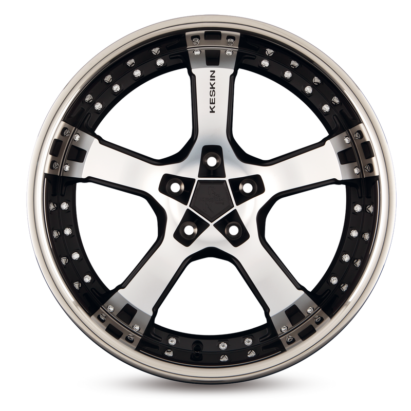 Keskin KT10 Matt Black Front Polish - 17x8 | 5x112 | +35 | 72.6mm