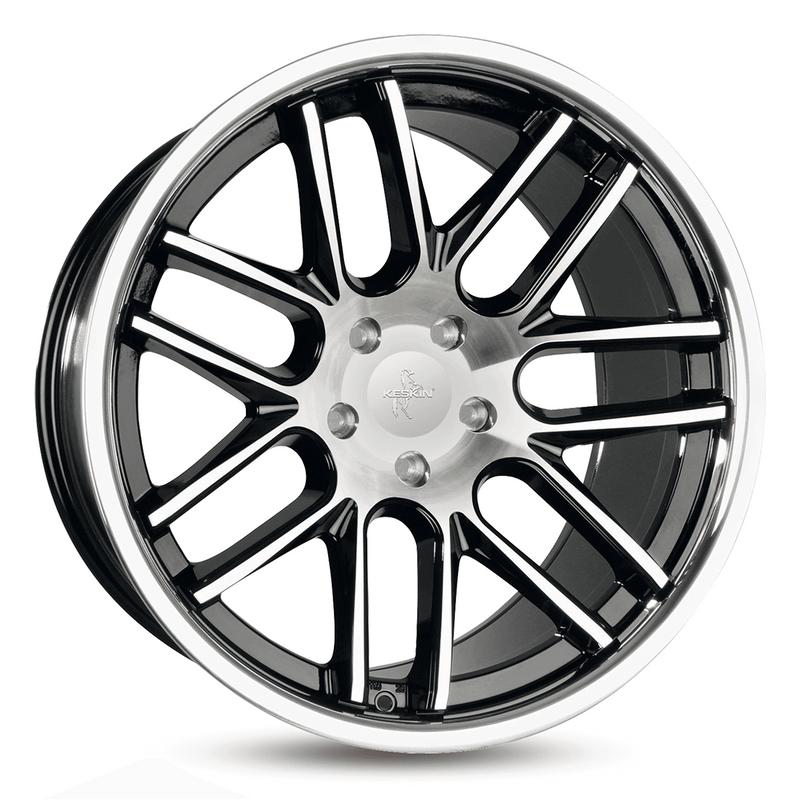 Keskin KT14 Black Front Polish Steel Lip - 20x8.5 | 5x112 | +30 | 66.6mm