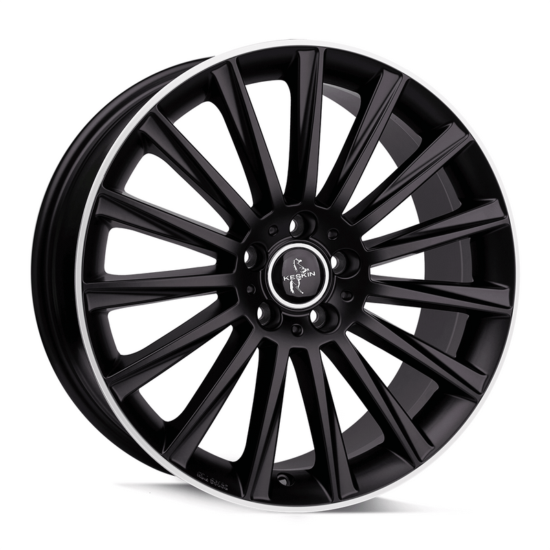 Keskin KT18 Matt Black Lip Polish - 17x7 | 5x108 | +48 | 72.6mm