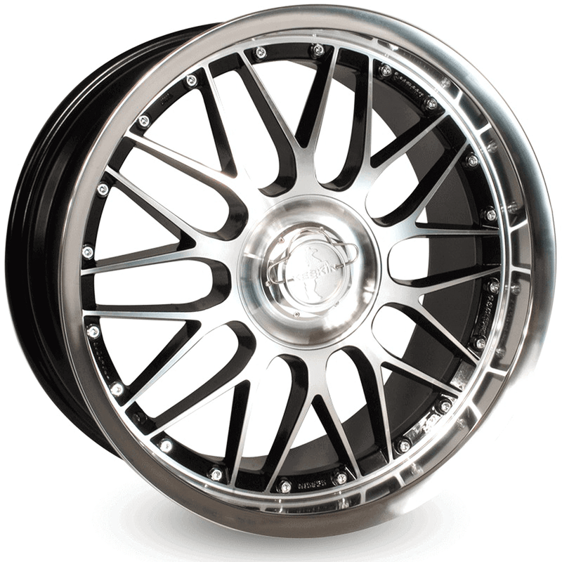 Keskin KT4 Black Front Polish Steel Lip - 22x10 | 5x112/5x130 | +50 | 71.6mm