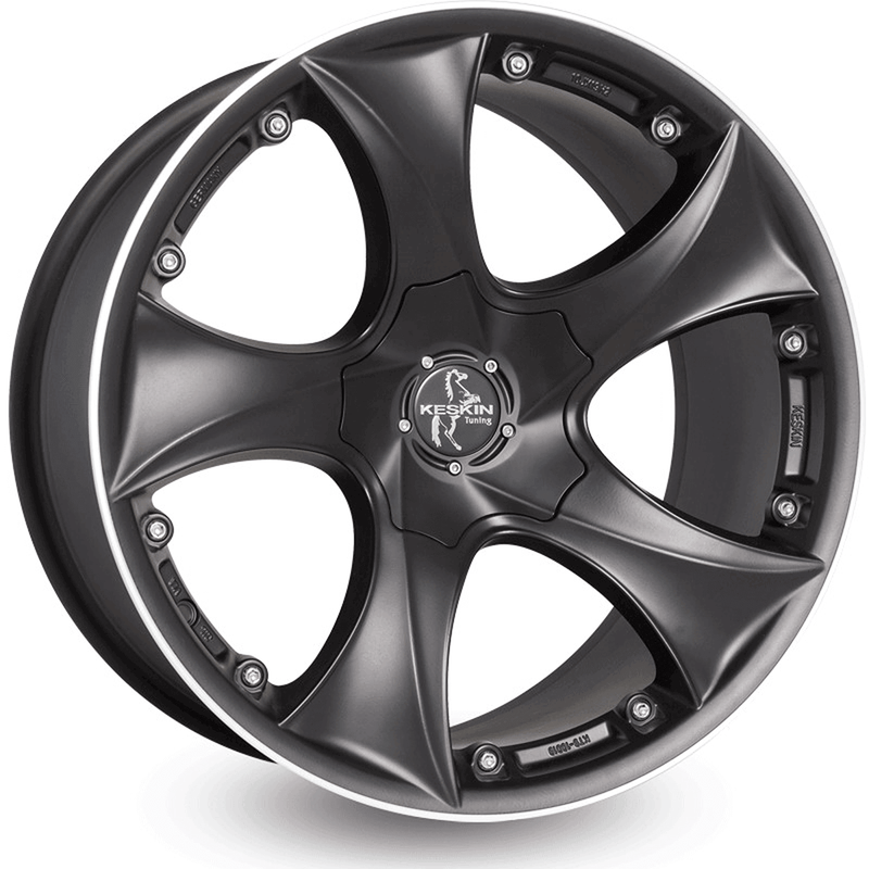 Keskin KT9 Matt Black Lip Polish - 20x9 | 5x114.3 | +30 | 65.1mm