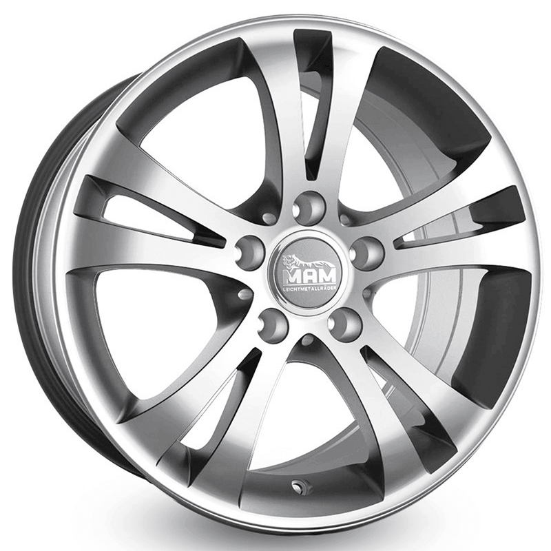 MAM D2 Silver Front Polish - 15x6 | 5x112 | +42 | 57.1mm