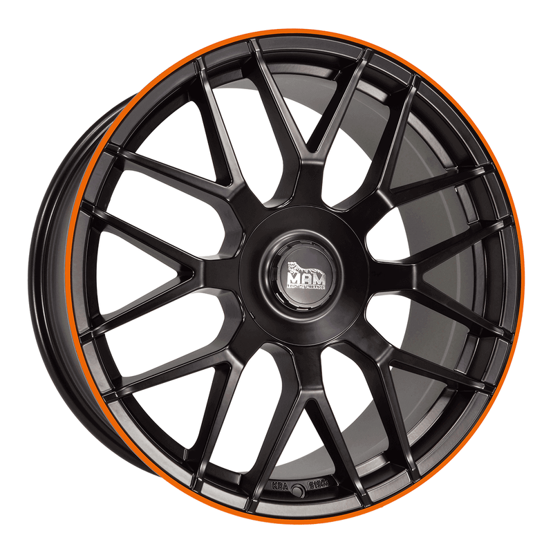 MAM GT1 Matt Black Lip Orange - 19x8.5 | 5x108/5x114.3 | +45 | 72.6mm