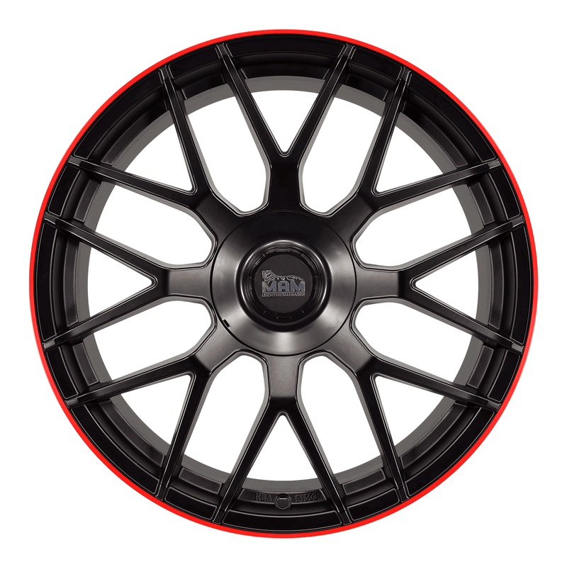 MAM GT1 Matt Black Lip Red - 19x8.5 | 5x112 | +45 | 66.6mm