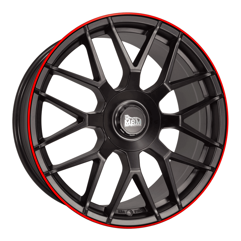 MAM GT1 Matt Black Lip Red - 19x8.5 | 5x108/5x114.3 | +45 | 66.6mm
