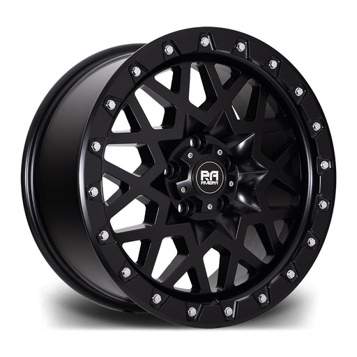 Riviera-RXS1-Satin-Black-Chrome-Rivets-18x8.5-5x120-ET35-65.1mm-felger-wheels-rims