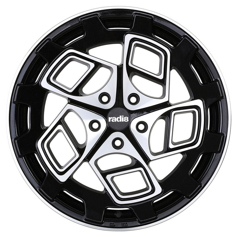 Radi8 R8CM9 Gloss Black Machined Face - 19x10 | 5x112 | +42 | 66.6mm
