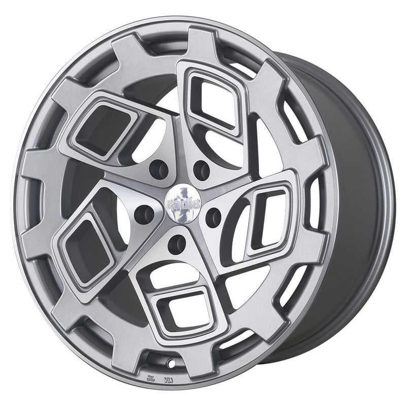 Radi8-R8CM9-Matt-Silver-Machined-Face-Silver-18x9.5-66.6-wheels-rims-felger-FelgGiganten